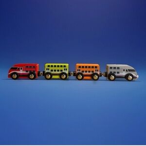 J'adore Metropolis Bullet Train Set - Wooden Toy Compatible w/Wood Track Sets